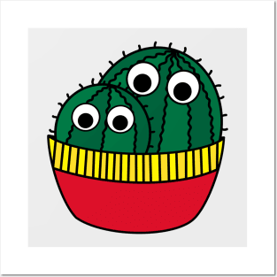 Cute Cactus Design #254: Watermelon Shaped Cacti Posters and Art